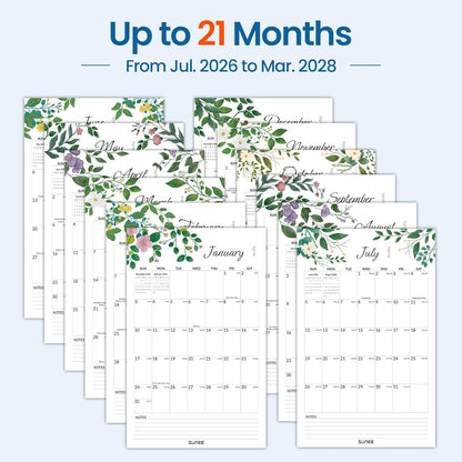 SUNEE 2026 Wall Calendar Large 22.75"x15.5", 21 Month Calendar (Ends December 2027), Vertical Extra Large, Seasons Color