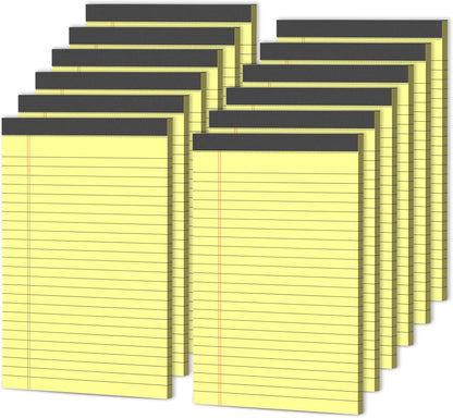 12 Pack Legal Pads 5x8 Inch Colorful Note Pads for Writing NotePads，Narrow Ruled Small Notepad 5x8 inch Legal Pad,30 Sheets Per Notebook Writing Pad for Study, Office, to-Do Lists(Multicolor)
