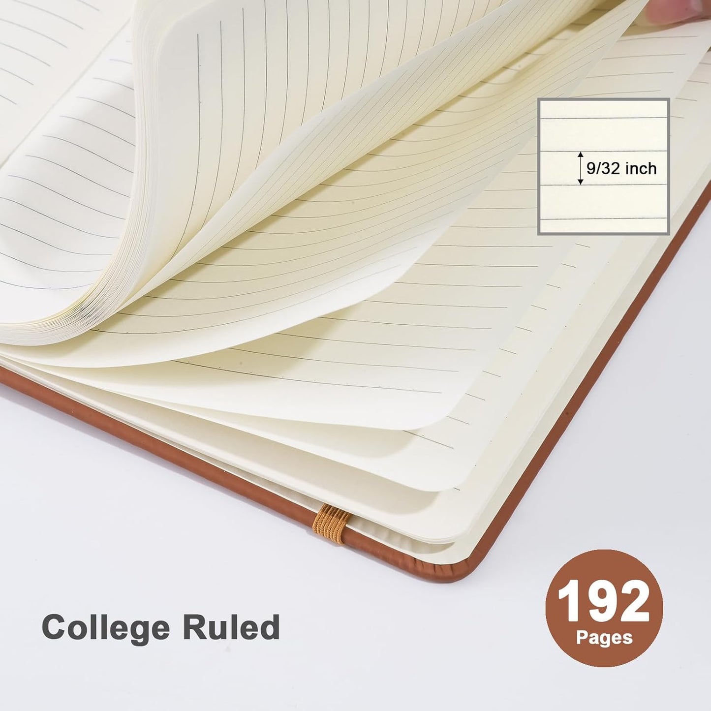 ViVin Lined Journal Notebooks for Work, 192 Pages, Medium 5.5 x 8.3 inch, College Ruled, A5 Hardcover Journaling Notebooks for Writing, 8 Pack Bulk,Black