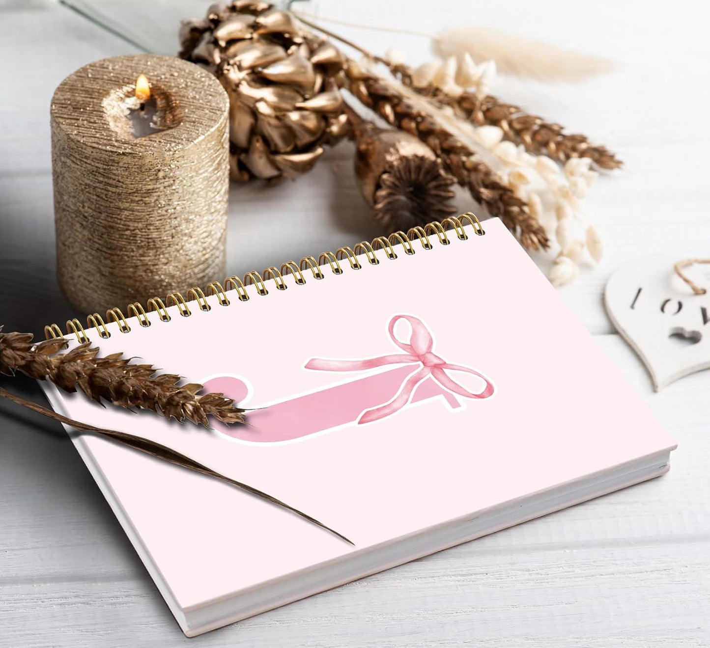 Blue Bow Journal Notebook for Girls,Initial H Journals Personalized Diary Gifts for Teen Girl Kids,Monogrammed Gifts for Women,Trendy Coquette Cute Hardcover Spiral Notebook 5.5 x 8.3 - Colors A