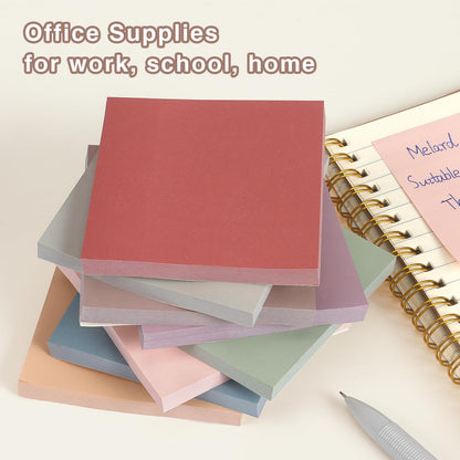 Osboo Sticky Notes 3x3 Self-Stick Notes Pads with 8 Morandi Colors, Easy to Post for Office, School, Home, 8 Pads/Pack, 80 Sheets/Pad