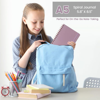 CICPAP Lined Spiral Journal Notebook, A5 College Ruled Notebook for Journaling, Note-Taking, and Daily Planning, Durable Hardcover with an Elegant Design, Purple