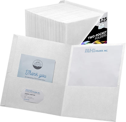 FILE-EZ Two-Pocket Folders, Navy Dark Blue, 25-Pack, Textured Paper, Letter Size (EZ-32523)