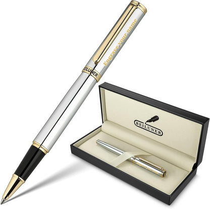 BEILUNER Luxury Rollerball Pen, Stunning Green Lacquer with 24K Gold Trim,Noble and Elegant Designs,Schneider Ink Refill, Best Gift Set for Men & Women, Refillable, Executive Writing, Nice Pens