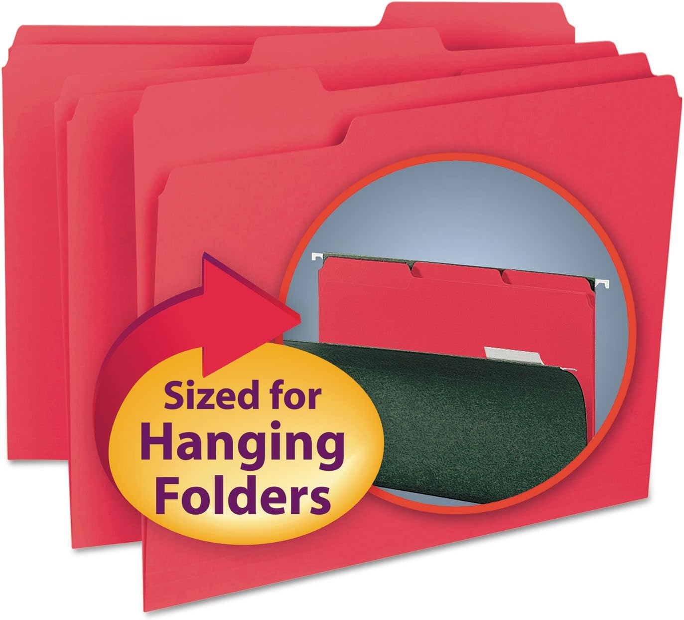 Smead Interior File Folder, 1/3-Cut Tab, Letter Size, Aqua, 100 per Box, Expandable File Folders for Filing Cabinet