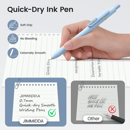 8Pcs Black Gel Pens - 0.7mm Medium Point Black Ink Pens | Smooth Writing - Quick Drying Retractable Pen for Men Women (Morandi - 8Pcs)