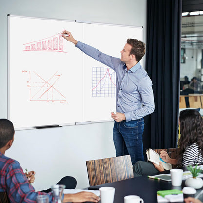 VIZ-PRO Magnetic Whiteboard/Dry Erase Board, 36 X 24 Inches, Includes 1 Eraser & 2 Markers & 4 Magnets