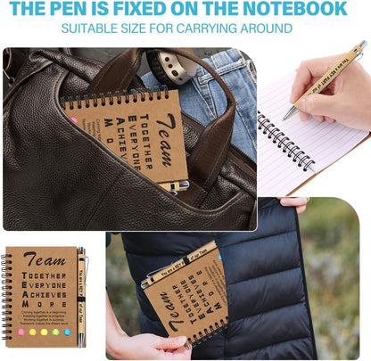 30 Sets Employee Appreciation Gifts Bulk Inspirational Spiral Notebook with Sticky Note and Motivational Bamboo Pens Thank You Gifts for Employees Coworkers,Teachers,Nurse,Office Staff,Team,Volunteer
