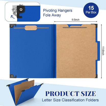 Henoyso 10 Pcs Hanging Classification Folders Bulk with 2 Prongs, 1 Divider Letter Size, 2 Inch Expansions Pressboard File Folder, 1/3-cut Tab File Organizer (1 Divider,Green)