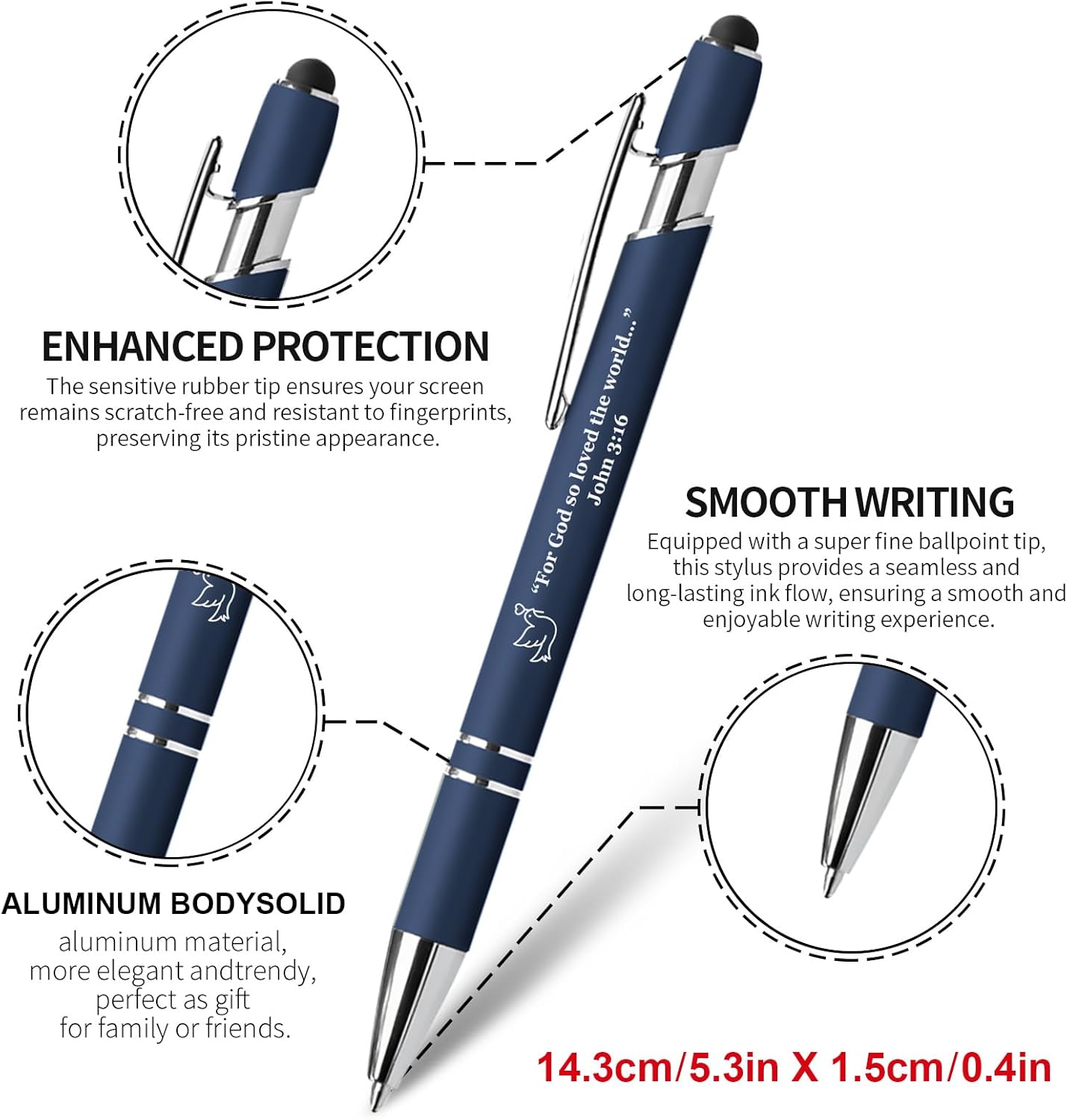 15 Pack Motivational Pen Set - Inspirational Quotes Retractable Ballpoint Pens for Office School Supplies, Encouragement Gifts for Women Men, Multicolor
