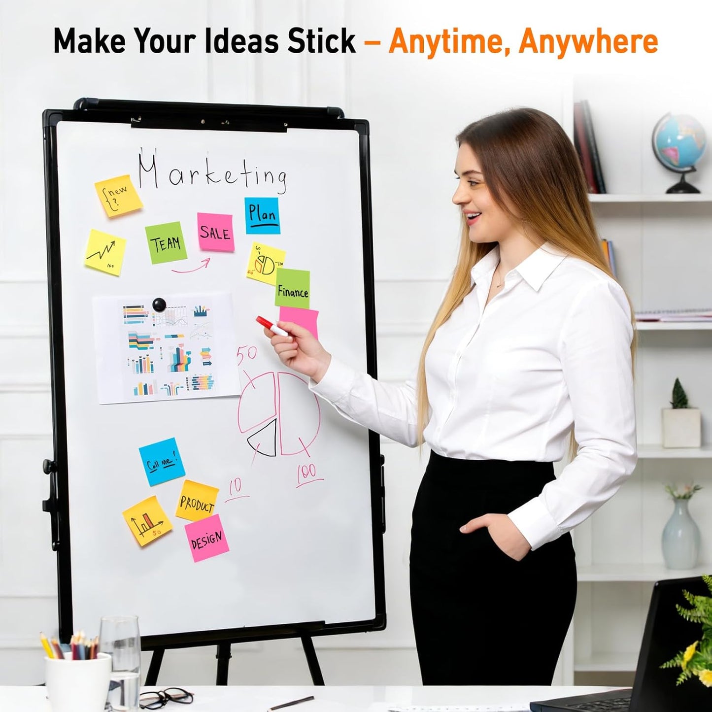 Sticky Notes 3x3 Inch (48 Pads) Bright Colors Self-Stick Memo Pads, Thick Paper Easy to Stick & Remove