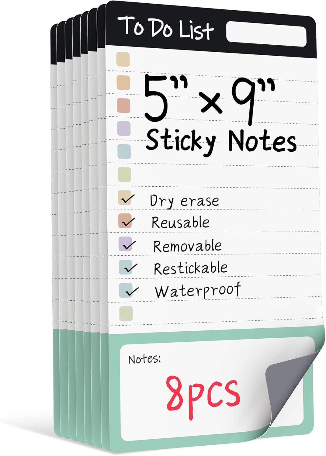Dry Erase to Do List Sticky Notes| 12pcs Premium Daily Planner White Board| Chore Chart Checklist Notepad| Lined Task Todo Memo Pad| Removable Suitable for Home,Office,Refrigerator,Desk