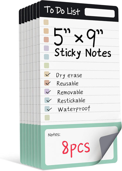 Dry Erase to Do List Sticky Notes| 12pcs Premium Daily Planner White Board| Chore Chart Checklist Notepad| Lined Task Todo Memo Pad| Removable Suitable for Home,Office,Refrigerator,Desk