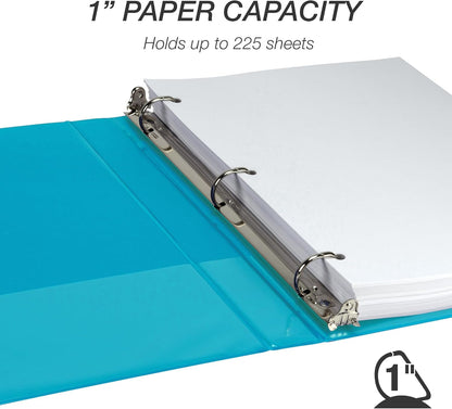 Samsill Durable 4 inch 3 Ring Binder, D Ring Binder, 100% Recycled Chipboard, Black, 2 Pack