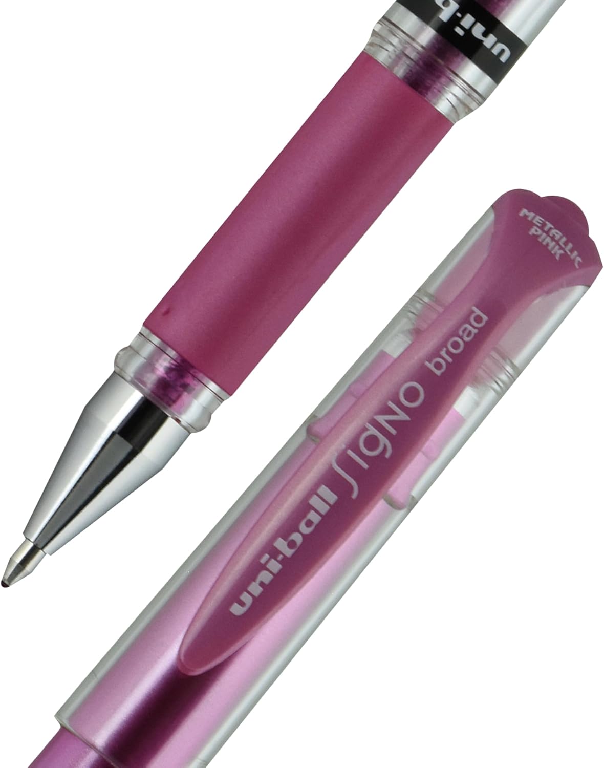 uniball Signo Gel Impact Pens, Bold Point (1.0mm), Metallic Pink Ink, 6 Pens