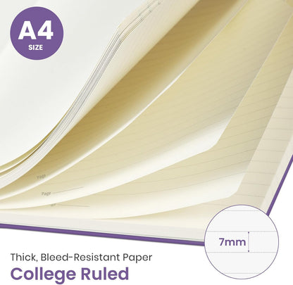Taja Large Spiral Lined Journal for Women, 8.5" x 11" Notebooks for Work Collge Ruled, A4 Aesthetic Cute Journaling Notebooks for Writing, Plastic Cover, Celestial