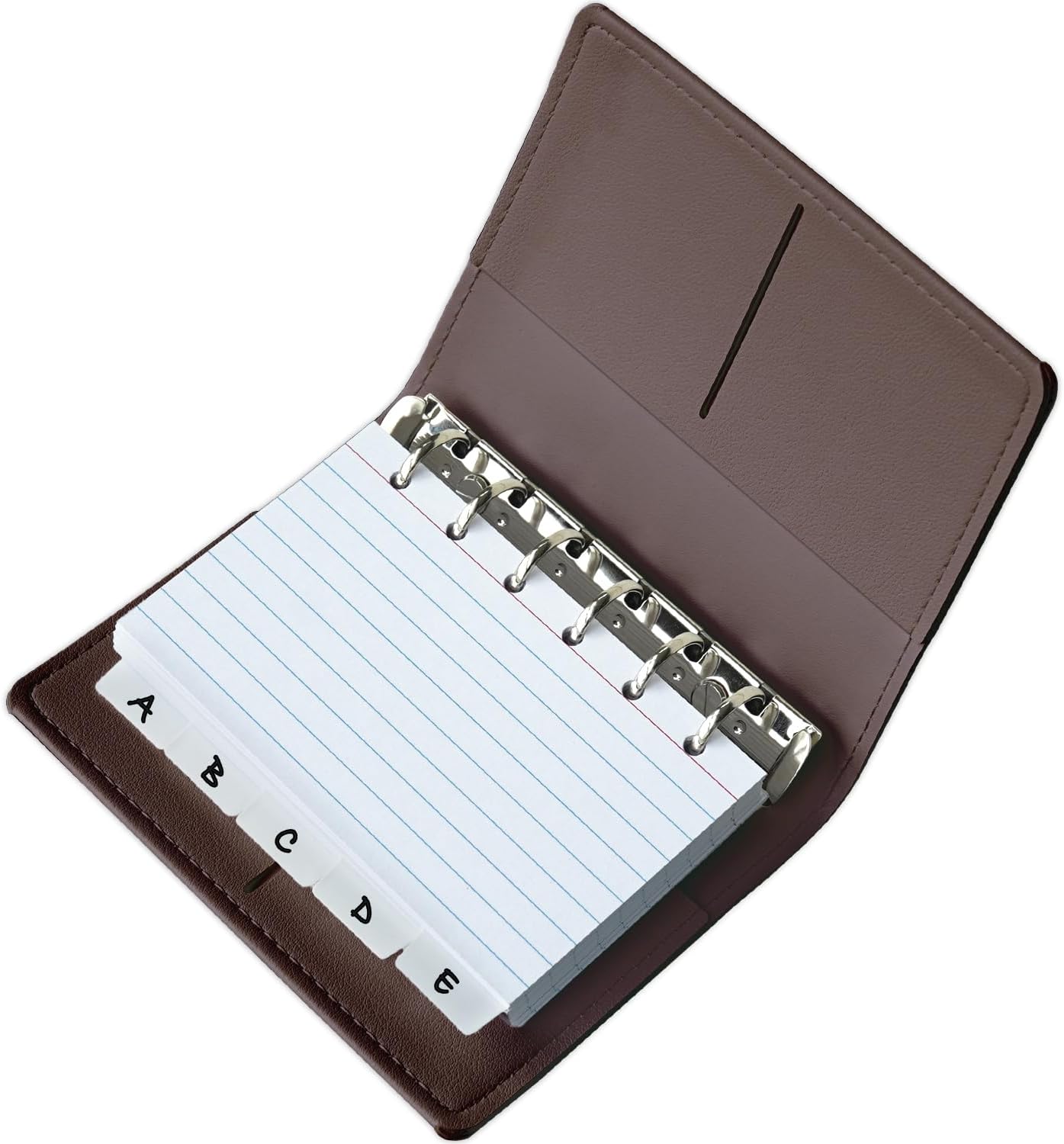 3x5 Lined Index Cards with Ring Binder Holder and Dividers, 100 Note Cards, Green