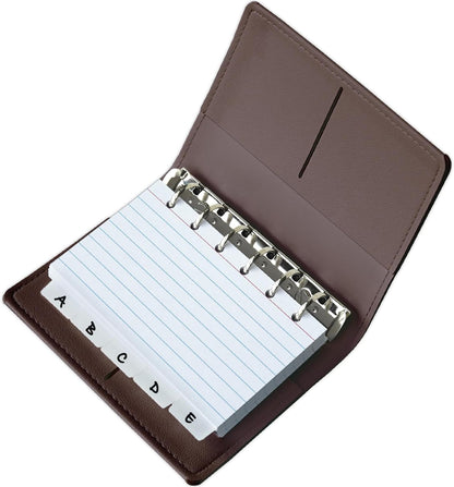3x5 Lined Index Cards with Ring Binder Holder and Dividers, 100 Note Cards, Green