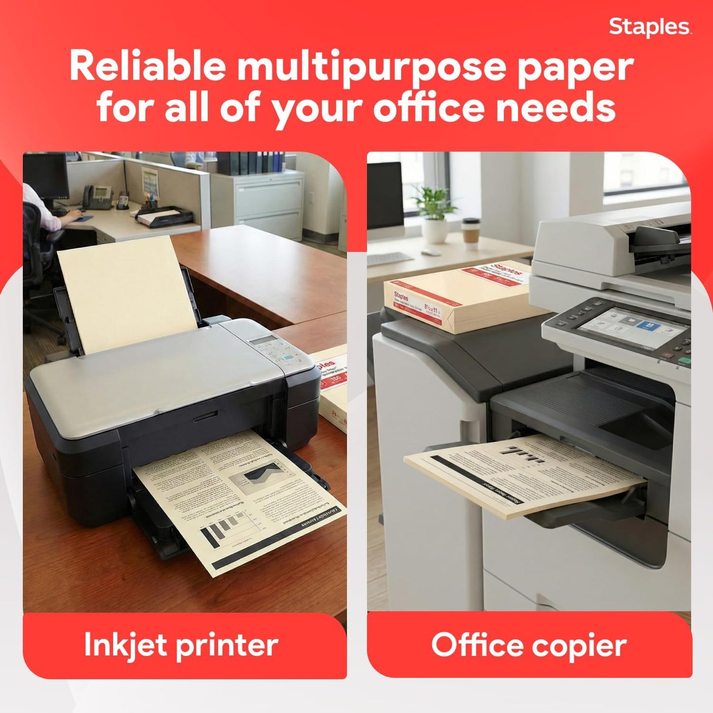 Staples Pastel Colored Copy Paper 8 1/2-Inch x 11-Inch Pink 500/Ream, For Office, School & Home