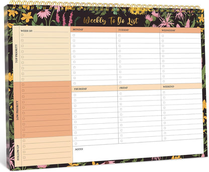 Taja Weekly To Do List Notepad with 52 Undated Sheets（8.5"×11"）- Weekly Desk Planner for Women & Man, Work and Home -1 Pack Violet Dream