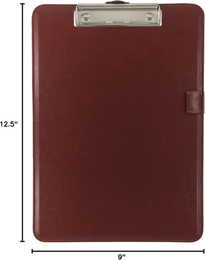 Trade Quest Clipboard Faux Leather Single (Chestnut Brown)