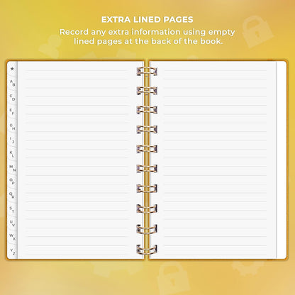 Clever Fox Password Book Spiral – Internet Address & Password Organizer with Laminated Alphabetical Tabs – Password Keeper Journal – Hardcover, Medium Size, 6.1x7.7” (Mystic Blue)