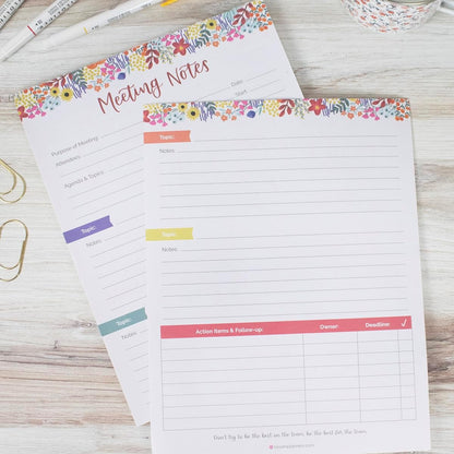 bloom daily planners Horizontal Weekly Tear-Off To Do List Planning Pad - Undated Notepad Organizer & Healthy Habit Tracker - 8.5” x 11” - Floral