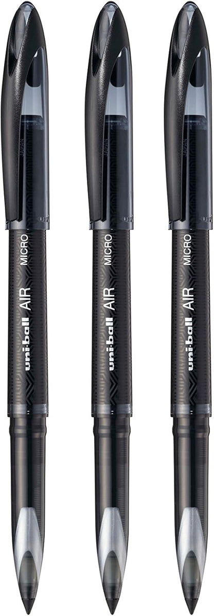 uni-ball Air Micro UBA-188M Rollerball Pen - Black, Pack of 3