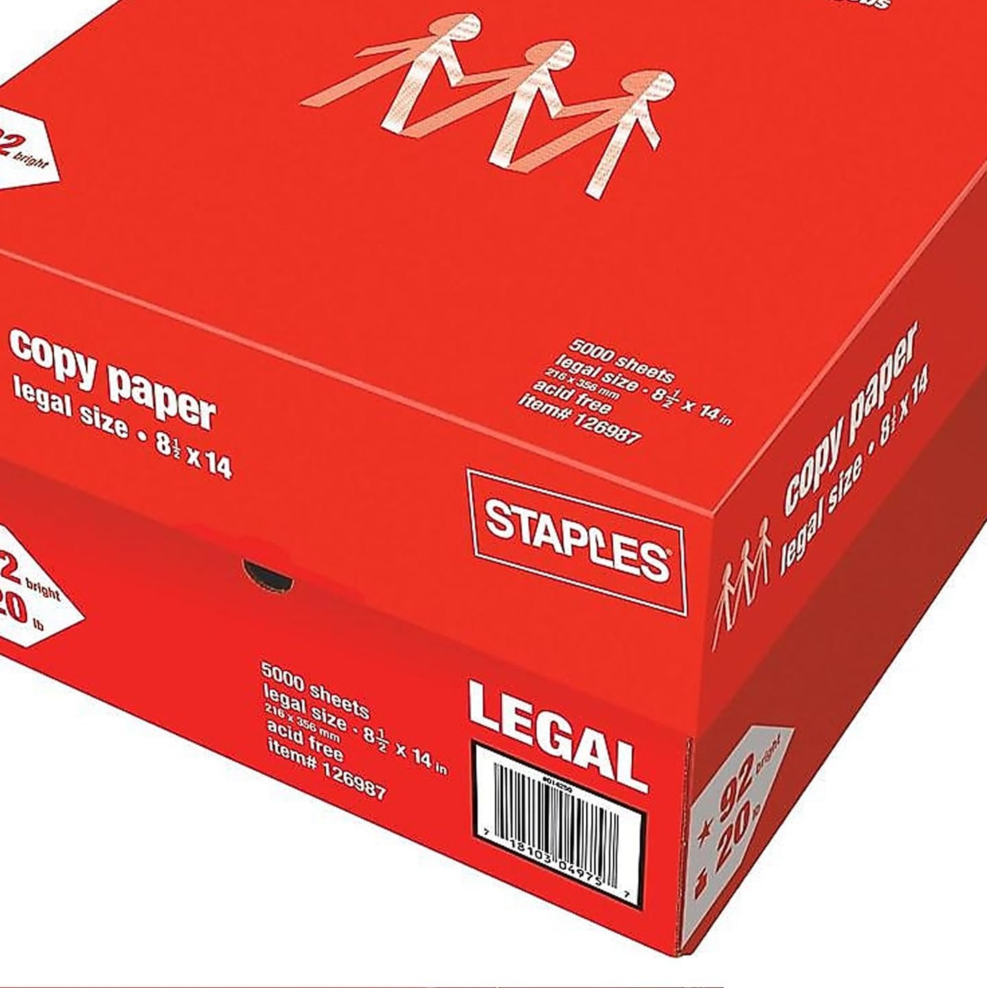 TRU RED 8.5x11 Copy Paper 20 lb. 92-Bright 5000 Sheets/Carton, For Office, School & Home