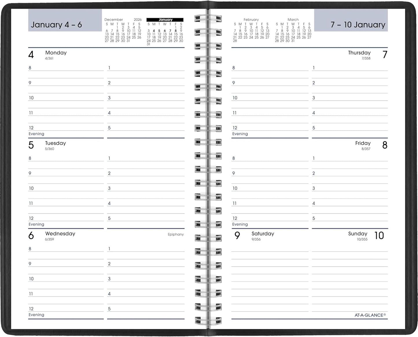 AT-A-GLANCE 2026 Appointment Book Planner, Weekly, 5" x 8", Small, DayMinder, Black (G2000026)