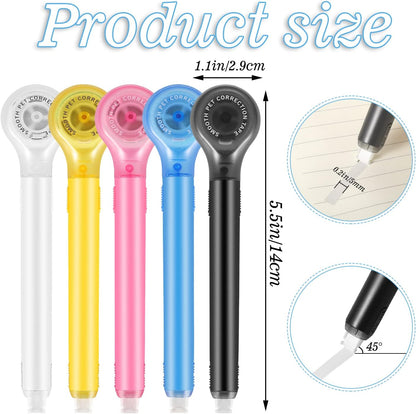 BESARME 6 Pieces Correction Tape Pen, Push Pull Protective, Easy to Use Applicator for Instant School Office Supplies, 1/5 X 236 Inch