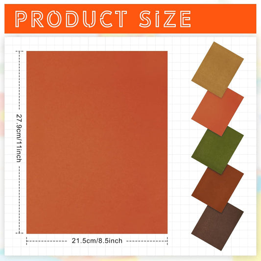 Sinmoe 100 Sheets 5 Shades Cardstock Paper 8.5 x 11 Inches 180gsm Solid Core Printer Paper for Scrapbooking DIY Arts Crafts Making Office Home Supplies (Brown Series)