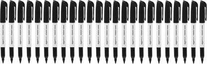 Amazon Basics Fine Tip Permanent Markers for Writing, Drawing, Quick Drying, Office, School, and Home Use, Black, 24 Pack