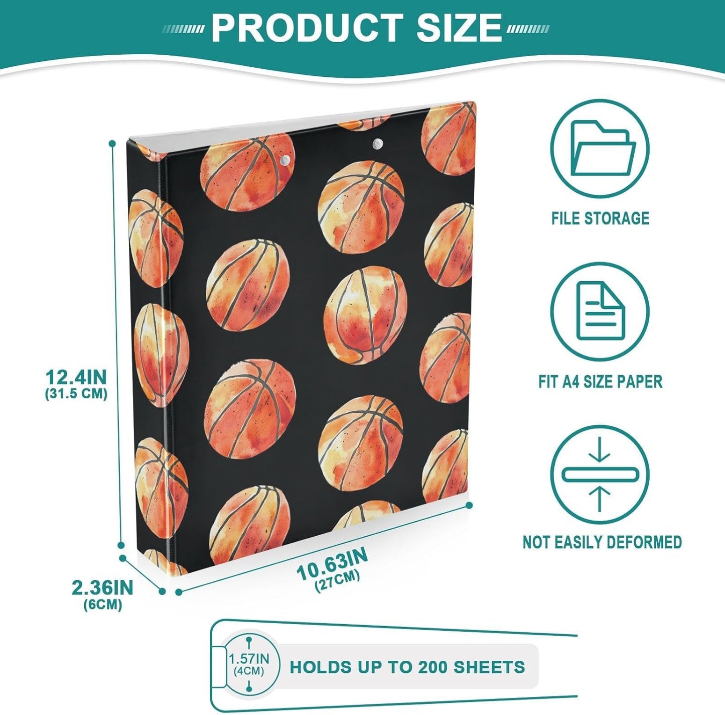 ALAZA Brown Forest Camo Camouflage 3 Ring Binder 1.5 Inch Three Ring Office Binders w/clipboard & 3 Pockets, Hold 200 Sheets, 1 pc