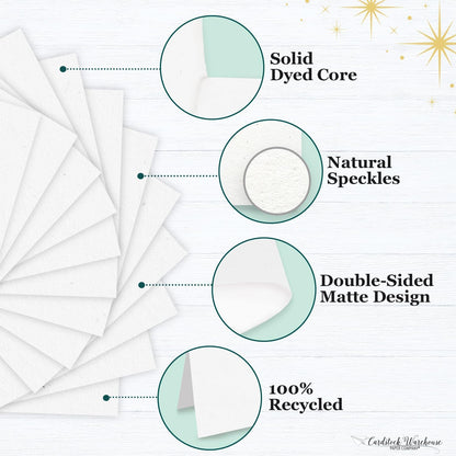 Cardstock Warehouse Speckletone Oatmeal Light Brown Card Stock Paper – 25 Sheets, 8.5 x 11", 80 lb/215 gsm – 100% Recycled, Premium Matte Finish for Cardmaking, Printing, Crafts & DIY Projects