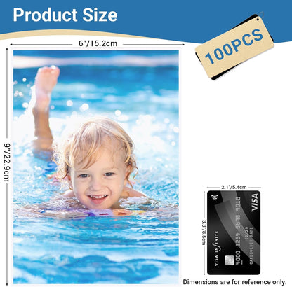 4x6 Photo Sleeves (100 Pack) – Top Loading Sheet Protectors, Archival Safe & Waterproof Plastic Photocard Sleeve, Soft Clear Sleeves for Photos, Postcards, Recipe Cards