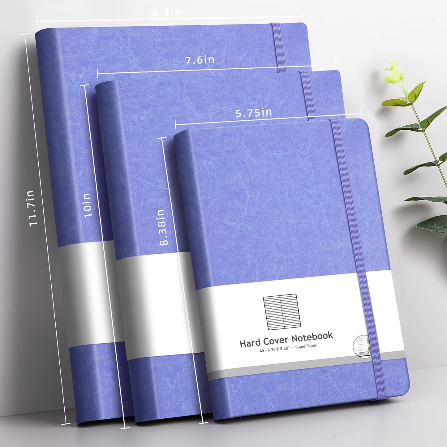 AHGXG 8.5''×11'' Notebook College Ruled - Large A4 Notebook Lined Journal - 320 Pages Thick Journal for Writing, 100gsm Thick Paper, Leather Softcover, for Work School - Black