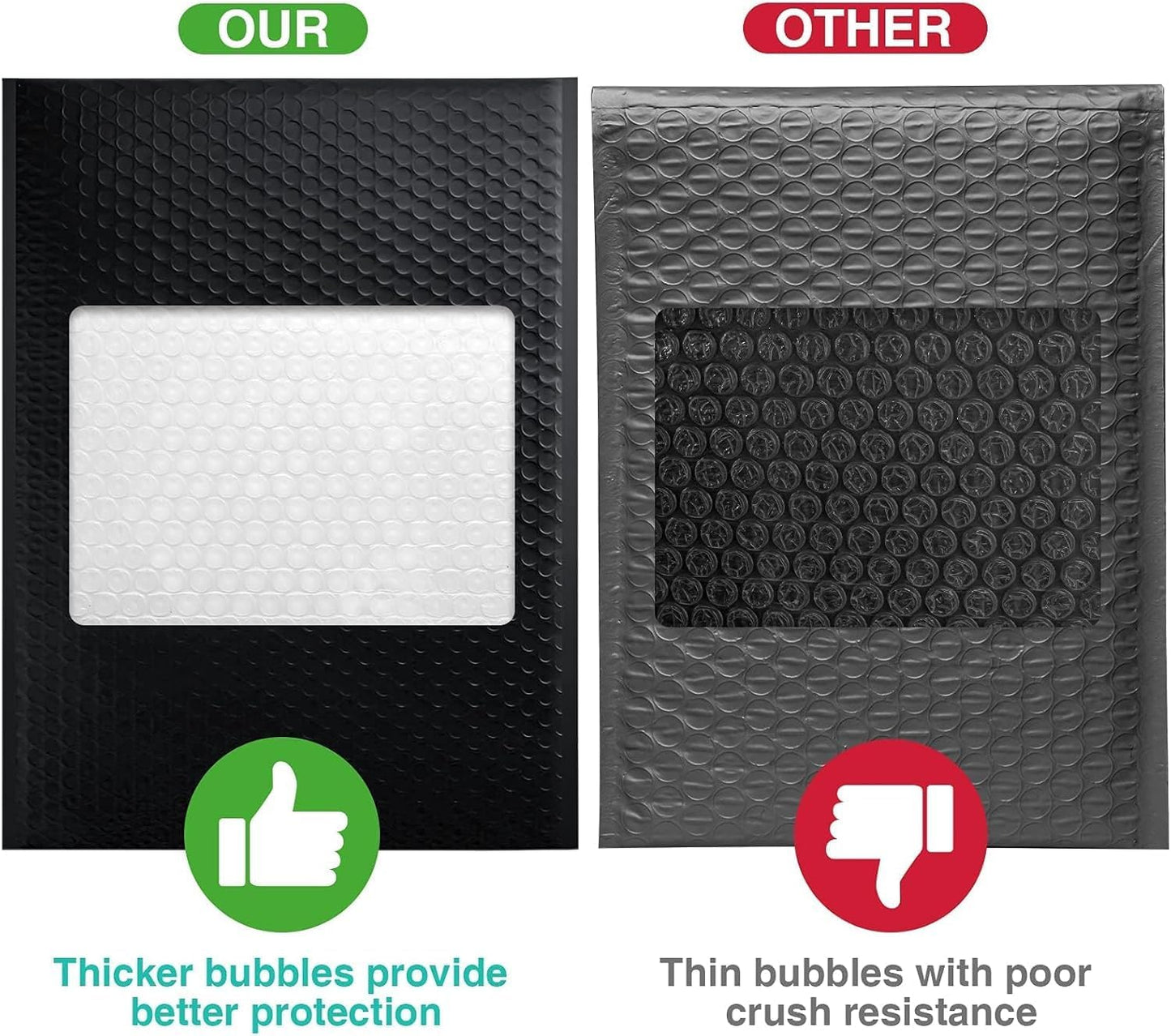 Metronic Bubble Mailers 8.5x12" 40 Pack Black Padded Envelopes Usable Size 8.5 x 11" Strong Adhesion Bubble Envelopes Medium Mailing Envelopes Bubble Padded for Small Business Shipping Books Clothes