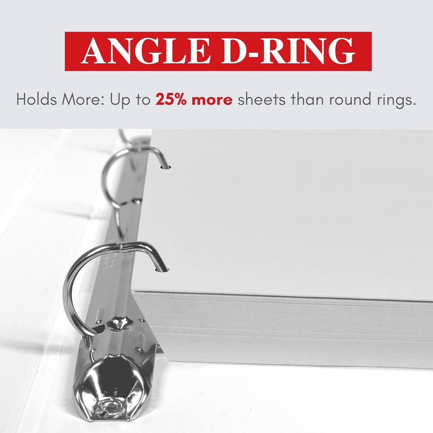 Office Werks Heavy Duty Legal Size View Binder - 14" x 8.5", White, 1 Inch D-Ring, Back Mount Binder