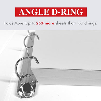 Office Werks Heavy Duty Legal Size View Binder - 14" x 8.5", White, 1 Inch D-Ring, Back Mount Binder