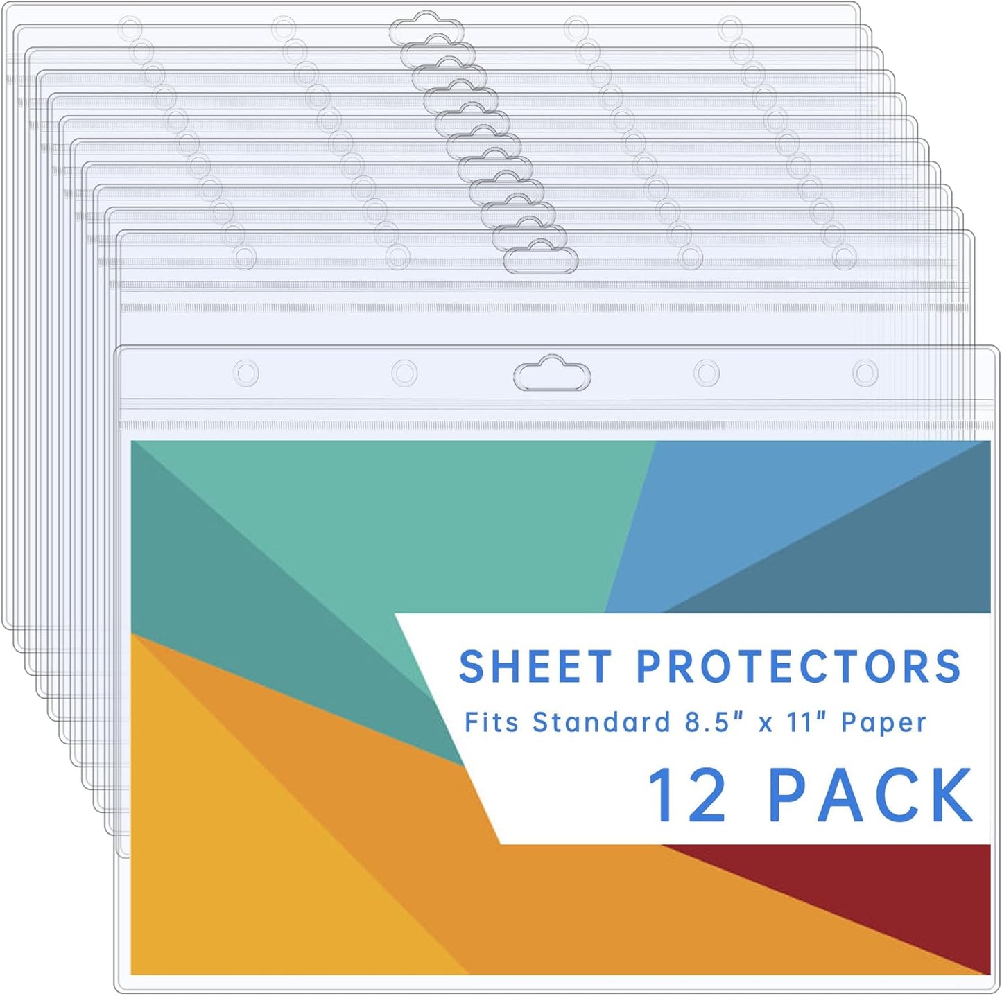 AKONEGE 6PCS Hard Sheet Protectors 8.5" x 11" Waterproof Resealable Zip Paper Page Protectors Clear Rigid Plastic Sleeves for Photos Certificate, Heavy Duty Document Holder Wall Sign Holder, Vertical