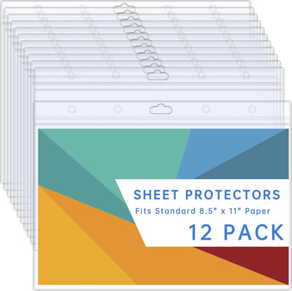 AKONEGE 6PCS Hard Sheet Protectors 8.5" x 11" Waterproof Resealable Zip Paper Page Protectors Clear Rigid Plastic Sleeves for Photos Certificate, Heavy Duty Document Holder Wall Sign Holder, Vertical