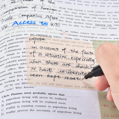 BAYTORY 700 Sheets Transparent Sticky Notes, Clear Waterproof 3 x 3 inch See Through Memo Pad, Self-Adhesive Translucent Writable Index Tabs for Annotating Books, Office & School Study Supplies