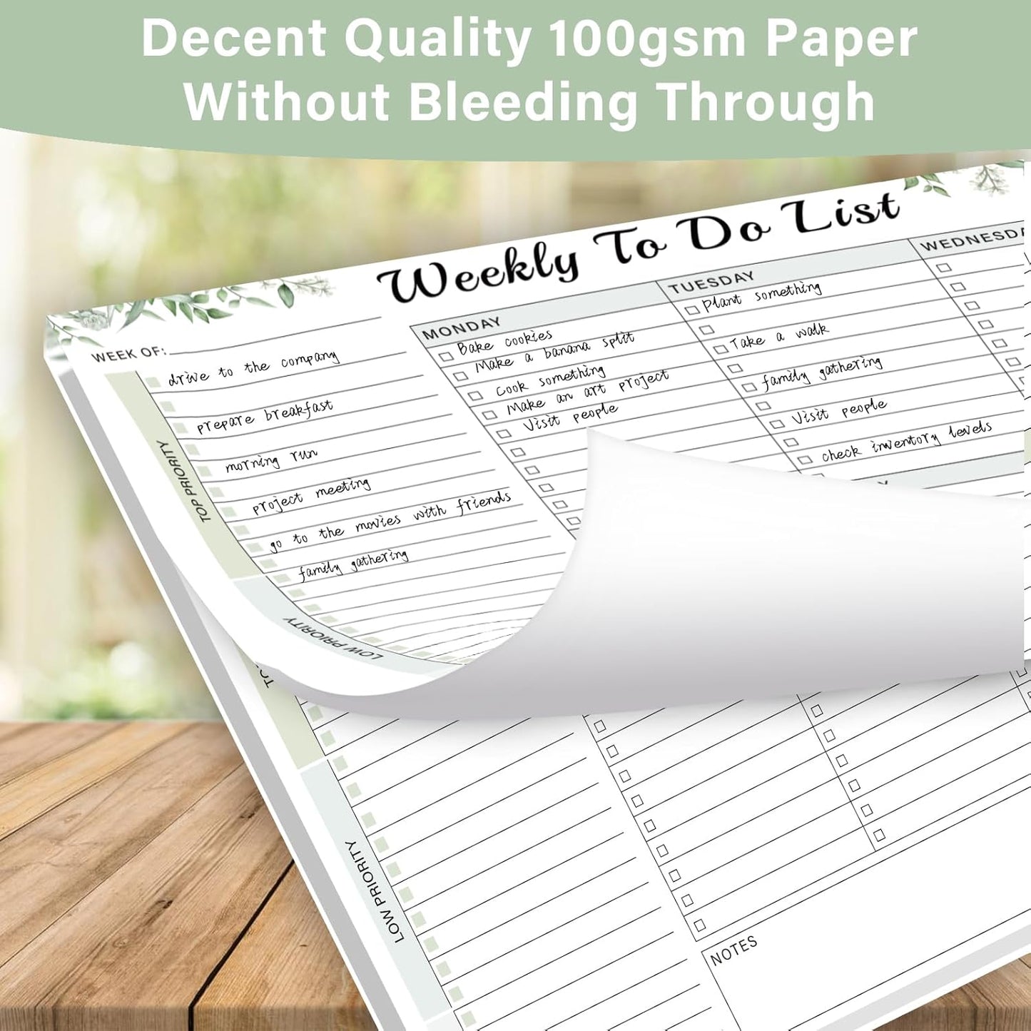 Weekly To Do List Notepad with 52 Undated Sheets（8.5"×11"）- Weekly Desk Planner Pad with Spiral Binding for Women & Man, Office, School and Home Personal Organizer