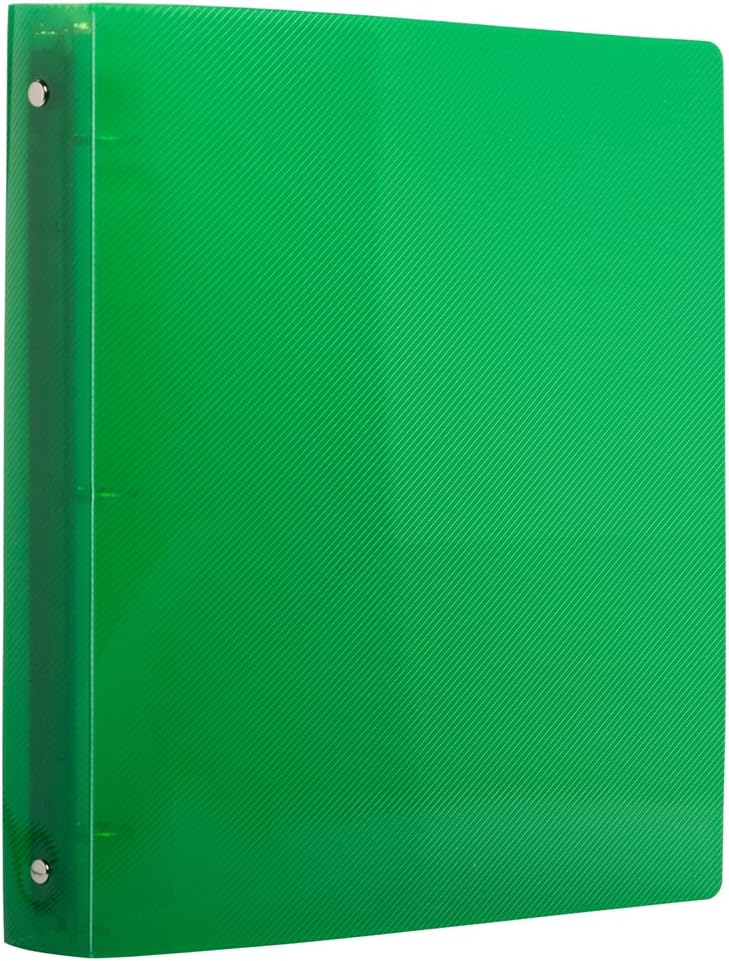 JAM PAPER Plastic 0.75 inch Binder - Clear 3 Ring Binder - Sold Individually