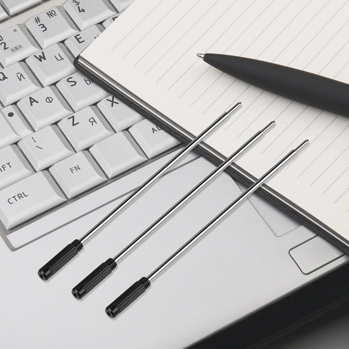 AZUREAL Pen Refills 20P, Replaceable Ballpoint Pen Refills, 1mm Medium Tip, Ink Pen Refills for Twist Pens, Black Ink
