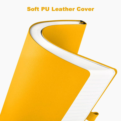 College Ruled Notebook, A4 Softcover Leather Notebook for Work, Lined Notebook Journal for Women, Men, 192 Thick Paper, Lay Flat, Large Notebook with 2 Pockets, Professional Business Notebook, Blue