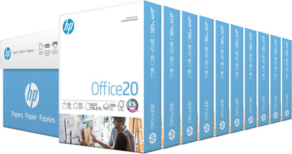 HP Printer Paper | 8.5 x 11 Paper | Office 20 lb | 3 Ream Case - 1500 Sheets | 92 Bright | Made in USA - FSC Certified | 112090C, White