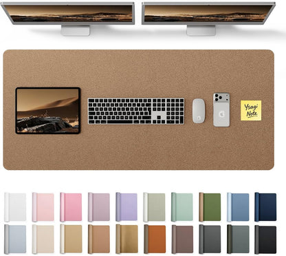 YSAGi Leather Desk Pad Protector, Office Desk Mat, Large Mouse Pad, Non-Slip PU Leather Desk Blotter, Waterproof Laptop Desk Writing Pad for Office and Home (23.6" x 13.8", Eggshell) - Colors B