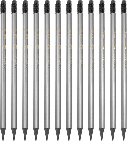 PATIKIL Round Pencils, 12 Pcs HB Graphite Pencil Wooden Pencils with Eraser for Classroom Office Writing Drawing Supplies, Green Black